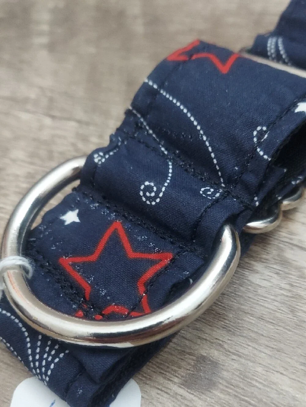 Custom Martingale Dog Collar Patriotic Fourth of July Stars Navy Whippet 1.5